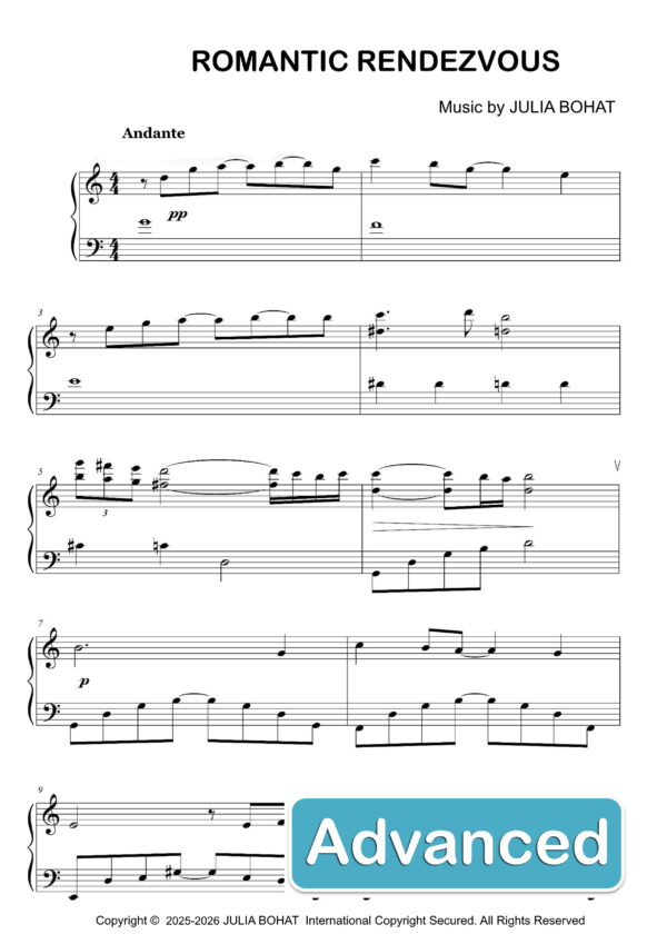 Romantic Rendezvous – Piano Sheet Music for Advanced